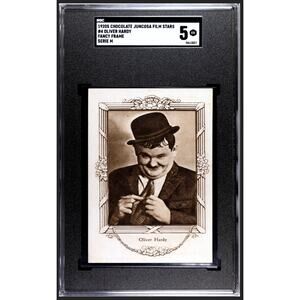 1920's Spanish Chocolate Juncosa Oliver Hardy Card SGC 5 Laurel & Hardy POP 1!!